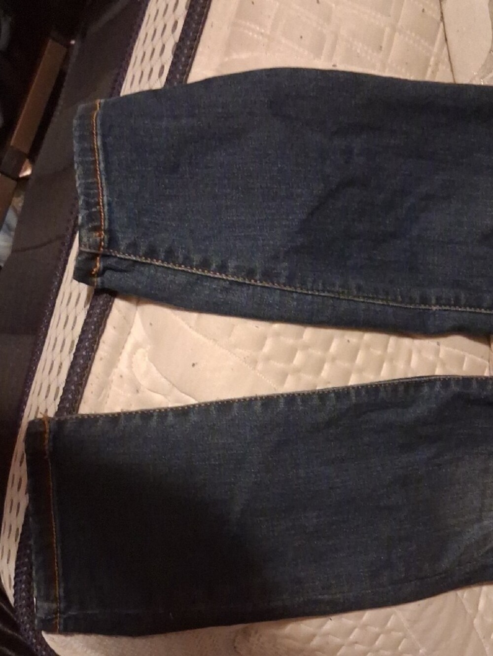 Judy Blue Dark Blue Distressed Boyfriend Jeans with Red Plaid Patches - Picture 6 of 10